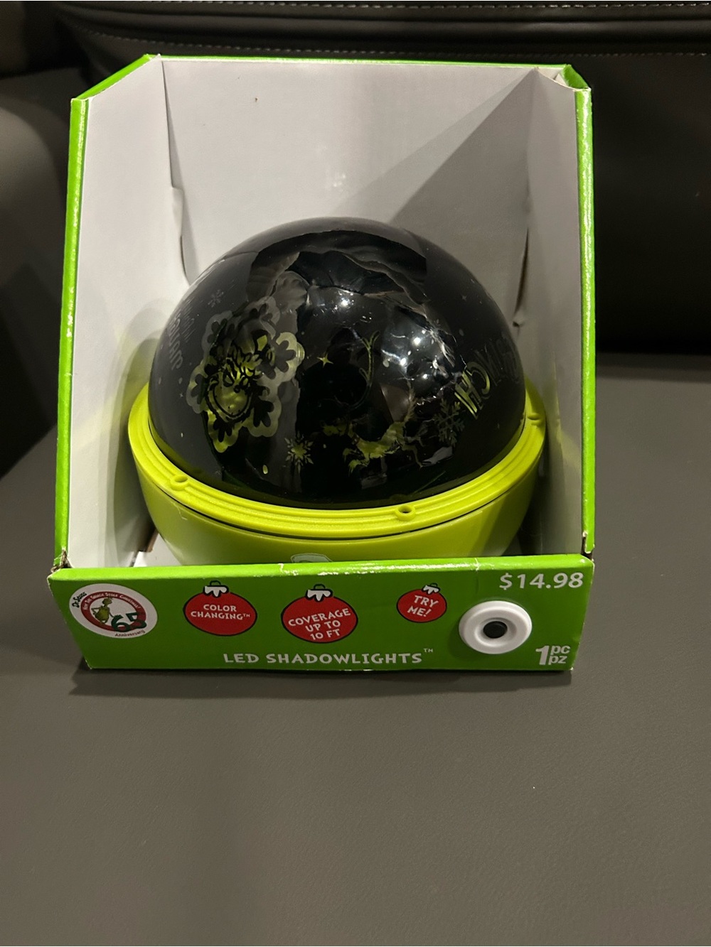 Dr. Seuss The Grinch LED Shadow Light, a tabletop holiday projector